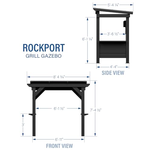 Backyard Discovery Rockport 8x6 Steel Grill Gazebo with Hardtop, PowerPort, and Countertops for All-Weather BBQ image 20