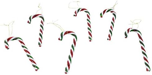 Red and Green Plastic Candy Canes - Pack of 6