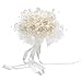Enerhu Flower Bridal Bouquet Pearls Silk Lace Bouquet Romantic Beige Wedding Decor