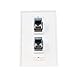 RiteAV CAT 6A Shielded 2 Port Wall Plate Single Gang - White