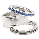 Carolina Panthers Team Logo Crystal Stacked Ring Set Size 7
