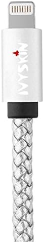 REEL iPhone/iPad Lightning to USB  Braided, Retro-Style Leather Cable, Alpine, White