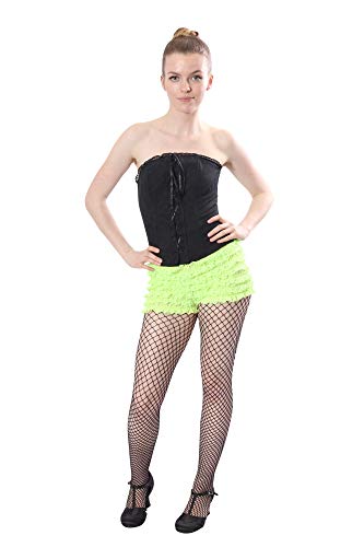 BellaSous Womens Sexy Ruffle Panties Tanga Dance Bloomers Sissy Booty Shorts (Apple Green, Large)
