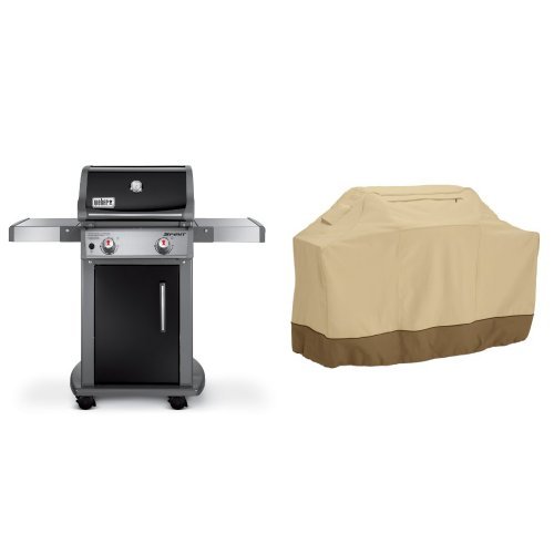 Weber 46110001 Spirit E210 Liquid Propane Gas Grill, Black with Classic Accessories Cover