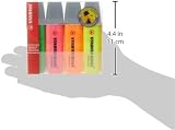 STABILO BOSS ORIGINAL Highlighter Pack 4 Yellow Orange Green Pink view 3