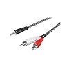 Goobay 50018 Câble adaptateur Audio/Vidéo – prise stéréo 3,5 mm vers 2x prise RCA – 1,5 mètres