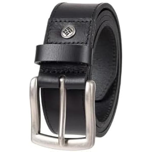 Columbia Men's Leather Belt (Black, M(Pant Size 32-24), Belt Size
