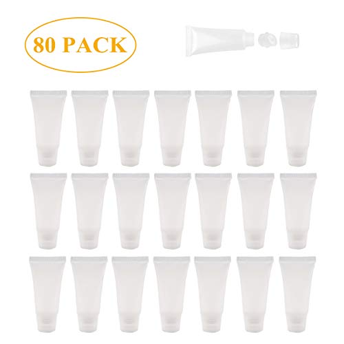 Refillable Mini Clear Empty Lip Gloss Balm Container Soft Empty Tubes for DIY Lip Gloss Balm/Cosmetic 80 PCS 10 ML - Thumbnail 6