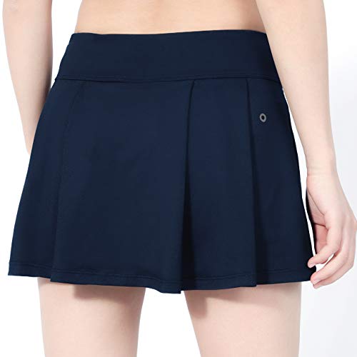 DOMICARE Women Pleated Active Athletic Skorts with Pockets, Lightweight Tennis Golf Skirts for Running Workout, M, Navy... - Thumbnail 2