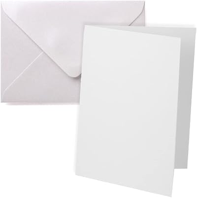 Papa Prints Pack of 20 A5 Blank Cards and Envelopes 350 GSM White Eco-Friendly