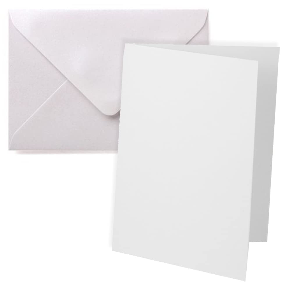 Pack of 20 A5 Blank Cards and Envelopes for Card Making White 350 GSM Making Eco-Friendly Papa Prints®