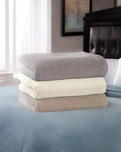 SoftHeat by Perfect Fit | Luxurious Velvet Plush Heated Electric Warming Blanket with Safe & Warm Low-Voltage Technology (King, Gray) - Thumbnail 4