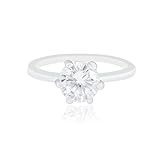 18k White Gold Plated Cubic Zirconia Round Solitaire Engagement Ring (2.35 carats)