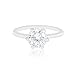 ORROUS & CO Legacy Collection 18K White Gold Plated Cubic Zirconia Solitaire Engagement Ring, Round, 5