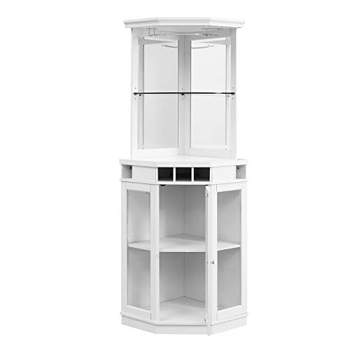 ome Source Eckschrank für Esszimmer oder Lounge, für Likör- und Gläser, mit Holzrahmen und Weinregal – Bild 4