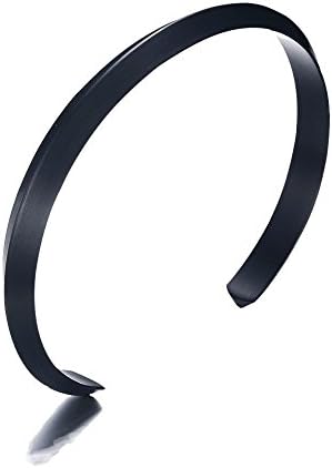 XUANPAI Unisex Free-Engraving Stainless Steel Simple Triangular Inspirational Cuff Bracelet Bangle