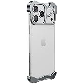 Doulings Frameless Series Designed for iPhone 17 Pro Max Case,Minimalist Protective Shock Absorption Aerospace Grade Aluminum Shells & Elastomer Inlays Easy Fit,Shockproof Bumper Cover,Titanium Grey