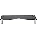 VonHaus 05/081 Large Curved Glass Monitor Stand - Adjustable Height Multiple Screen Riser for PC Monitors, Computers, Laptops & TVs - 27.5 x 9.5 inches - Black