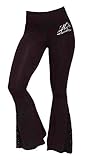 Harley-Davidson Women's Bell Bottom Leggings, H-D Script w/ Lace Detail, Black