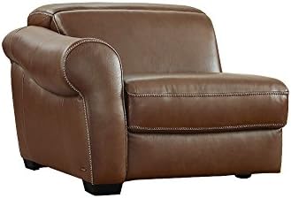 Messina Brown Leather Modular Reclining Left Arm Facing Chair