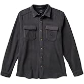 Roark Men's Diablo Polar Fleece Long Sleeve Flannel Shirt, Charcoal, S