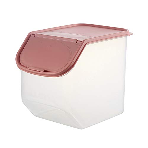 Lannmart Dried Food Storage Sealed Box with Measuring Cup Plastic Kitchen Cereal Flour Rice Bin Bean Grain Container Organizer Ho