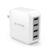 Charger, Spater 4-Port 4.2A 5W Travel USB Charger, Foldable Plug for iPhone 7, iPhone 6/6s, iPhones 5/5s, iPad Minis, iPod Touch, Kindle, Samsung, HTC, Motorola, Nokia, Android, and More (WHITE)