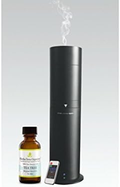 Aromatherapy Bundle-Best Professional Cold Air Nebulizer Diffuser with Nanotechnology BLACK + 1 Bottle Premium Quality Genuine 100% Tea Tree Oil