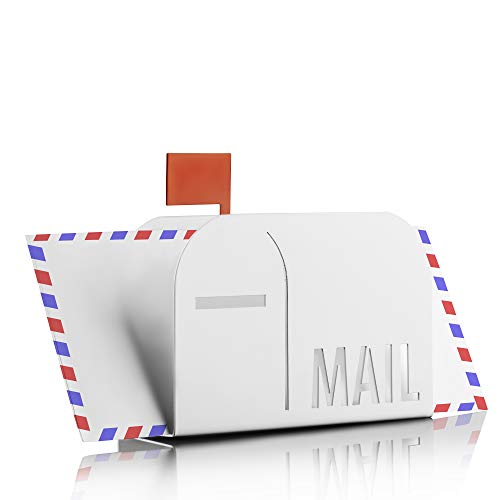 MyGift Modern Black Metal Mail Holder Countertop Organizer With Cutout Mail Lettering Design, Office Desktop Envelope And Document Storage Rack