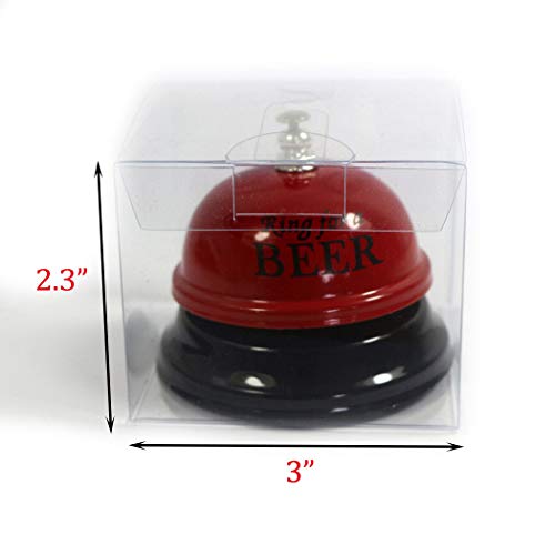 KRISMYA 3 Inch Diameter Creative Bar Call Bell,Meal Ring Bell,Ring for A Beer Desk Service Bell for Hotel,Restaurant Bar Used to Remind Waiters to Serve,Christmas Gag Gifts,Family Supplies (Red） - Thumbnail 4