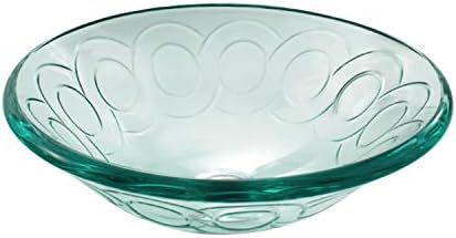 BIANJESUS Bowl Basin Bathroom Home Hotel Lavatory Art Tempered GlassGlass Transparent Round Vessel Sink Artistic 460mm C