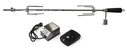 Enders Grillspieß 7976 für Gasgrill KANSAS 4-Brenner, Set aus Edelstahl, mit Motor + Hähnchen-Krallen, Drehspieß, Rotisserie,