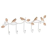 Ikee Design Metal Lifelike Birds Mounted Wall Hooks For Necklace Display Or Coat Rack Clothes Hanging 
