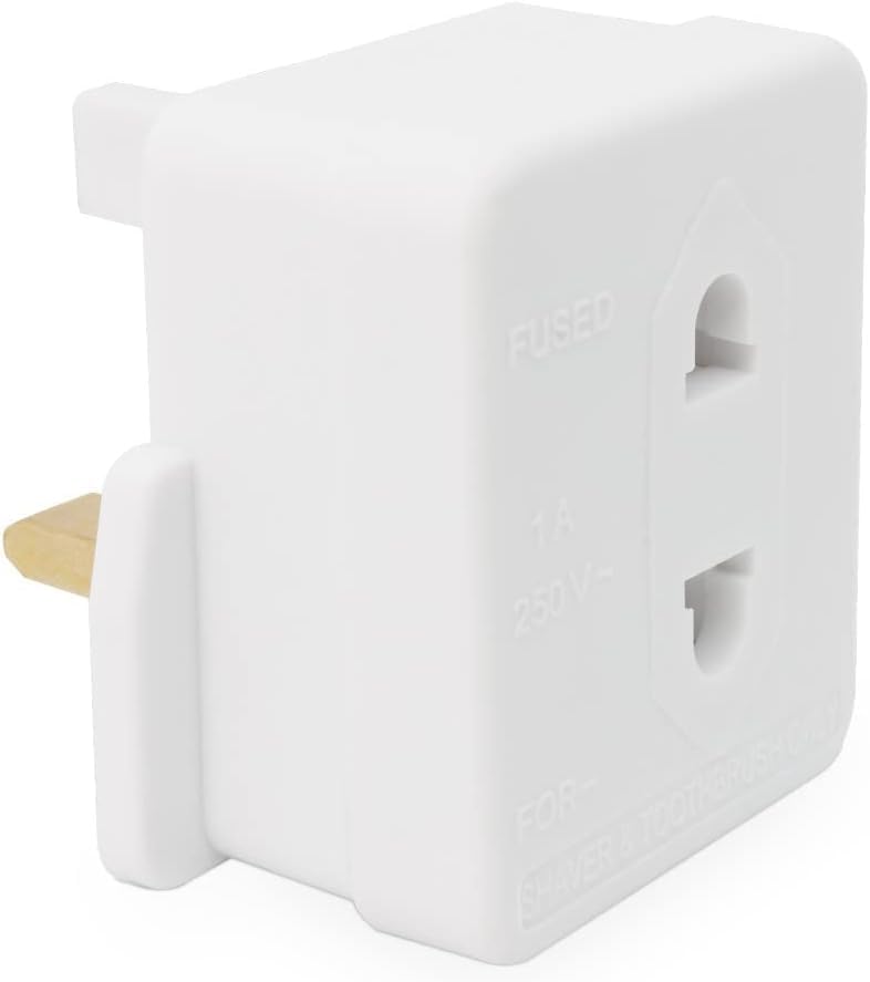 Swiss Edge UK Electric Shaver Toothbrush Adaptor Plug 2P to 3P Converter