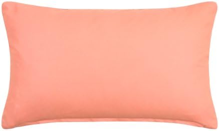 Solid Decorative Accent Throw Cushion Sham Pillow Cover | Toss Pillowcase for Couch Sofa Floor Bedroom Headboard Office Car | Medium Weight Canvas Cotton | Cover Only (Apricot Peach, 12"x20")