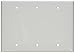 Leviton 3-Gang Blank Wallplate, Standard Size, Thermoplastic Nylon, 80735-W, White
