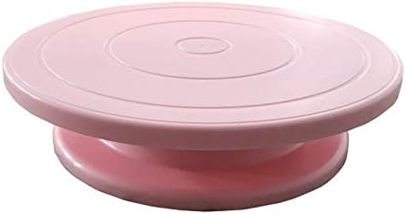 Sweetypplain Turntable Rotating Revolving Decorating Stand Platform for 11 inch Cake Mould Sugar craft Tools Baking Supplier (Pink)