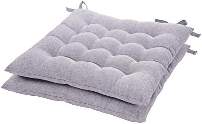 Amazonブランド Umi ウミ 椅子 クッション 座布団 厚め 無地 シート 2枚組 セット紐付きでしっかり固定できる オフィスチェア用 コットンシートクッションダイニングチェア ワークチェア 学習椅子に 体圧分散 座り心地いい 洗える Sloth Gr Jp