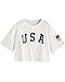 SweatyRocks Women's Letter Print Crop Tops Summer Short Sleeve T-Shirt White M