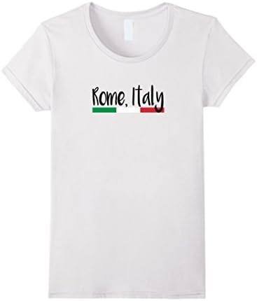 Womens Rome Italy Flag T-Shirt Simple Minimalist Design Small White