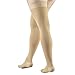 Truform 20-30 mmHg Compression Stockings for Men and Women, Thigh High Length, Dot-Top, Open Toe, Beige, X-Large