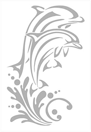 Metal Monkey Stickers Jumping Dolphins Glass Etch or Stained Glass Effect Window Shower Screen Decal Facing Right 300mm x 195mm Etch