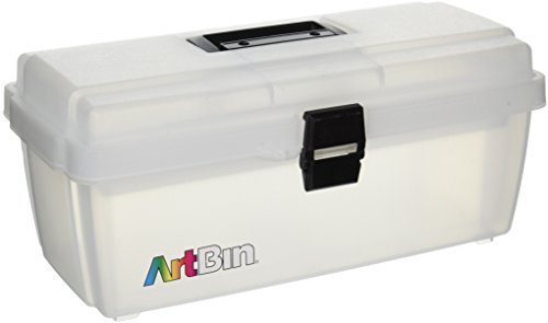 ArtBin 6966AB Lift-Out Tray Storage Box, 16-Inch, Translucent Clear with Black Latches