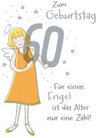 Schutzengel Geburtstagskarte Zum 60 Geburtstag Amazon De Burobedarf Schreibwaren