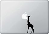 Giraffe Eating Apple - Macbook or Laptop Decal