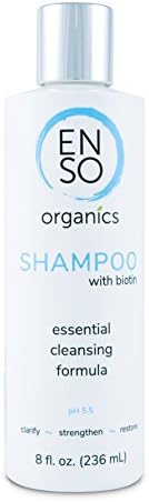 Organic Biotin Shampoo with Aloe Vera for Healthy Hair and Scalp by ENSO Essentials Safe for Sensitive Skin plus Sulfate Free and Unscented (8 oz)