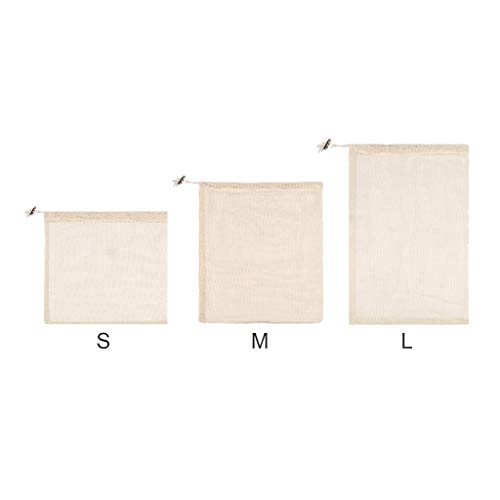 Mayunn 6/8Pcs Mesh Bags Reusable Washable Breathable Eco Friendly Bag for Storage Fruit Vegetable (6Pcs) - Thumbnail 4