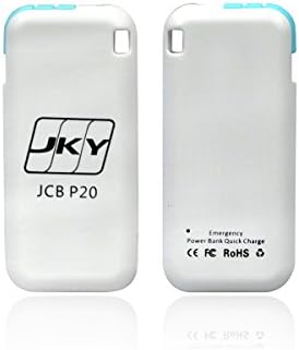 JKY 350mAh Mini Emergency Power Bank for Samsung Galaxy S6, S6 Edge, S5, S4, S3, Note 3, 2; HTC EVO, Thunderbolt, One M9, M8; LG G4, G3, G2, optimus l70, Verizon, Motorola Razr, droid 3, 2, atrix, Smartphone JCB P20 (White)