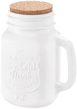 Koehler 10017456 55 Inch White Mason Jar With Cork Kitchen Decor