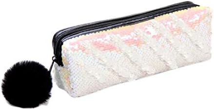 Women Makeup Cosmetic Bag Glitter Sequin,Pencil Case Magic Sequin Cosmetic Bag Makeup Organizer Pouch Glitter Color Changing Stationary Case Reversible Handbag Zipper Hairball Storage Shiny Travel
